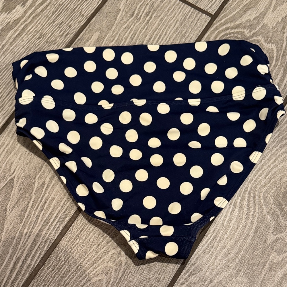 Boden Navy Polka Dot Bikini Set - Retro High Waisted size 6/8 - Picture 8 of 11